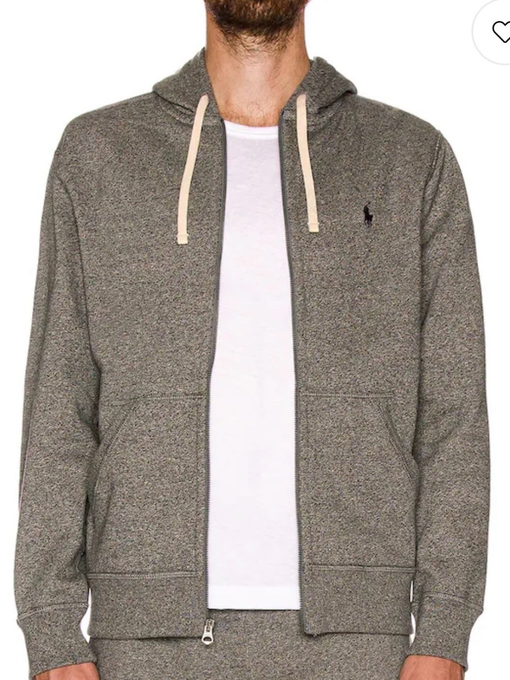 Ralph Lauren Gray Full-Zip Hooded Sweater